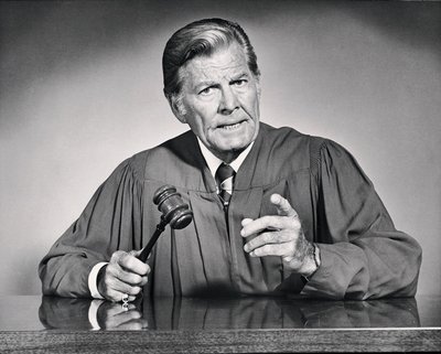 Black and White Portrait of Judge and His Gavel by Unbekannt Unbekannt